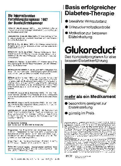 Vorschauseite 1: Die internationalen Fortbildungskongresse 1987 der Bundesärztekammer