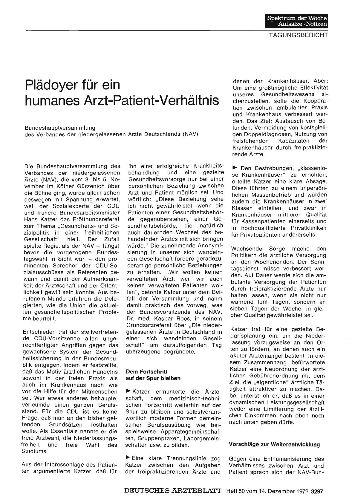 Vorschauseite 1: Plädoyer für ein humanes Arzt-Patient-Verhältnis