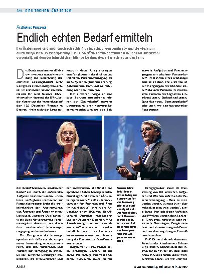 Vorschauseite 1: Ärztliches Personal: Endlich echten Bedarf ermitteln