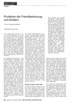 Vorschauseite 1: Probleme der Fremdbetreuung von Kindern: Kritik am Tagesmütter-Modell