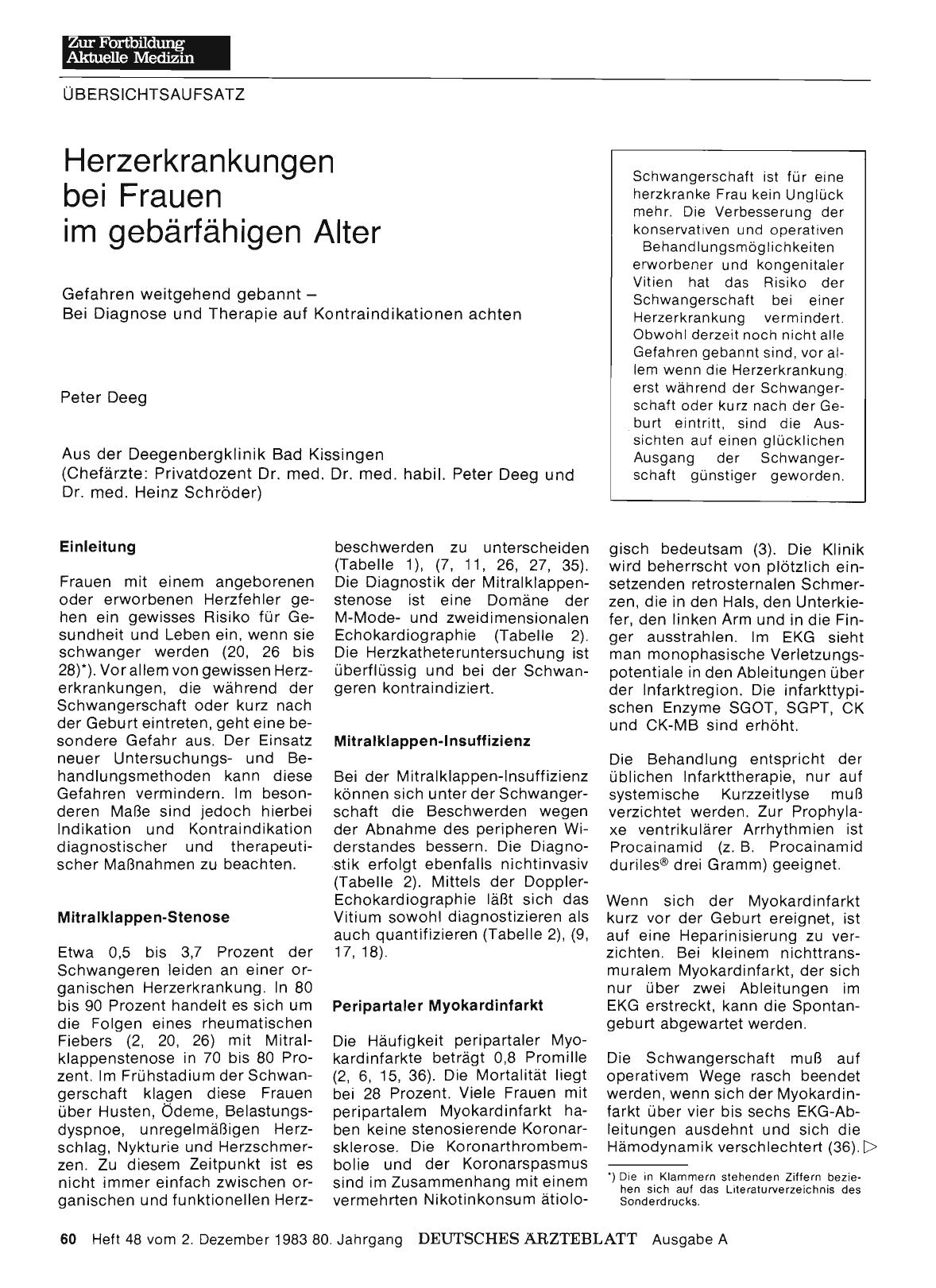 Vorschauseite 1: Herzerkrankungen bei Frauen im gebärfähigen Alter: Gefahren weitgehend gebannt — Bei Diagnose und Therapie auf Kontraindikationen achten