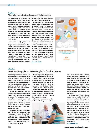 Vorschauseite 1: Säuglinge: Flyer informiert über Gefahren durch Verbrennungen