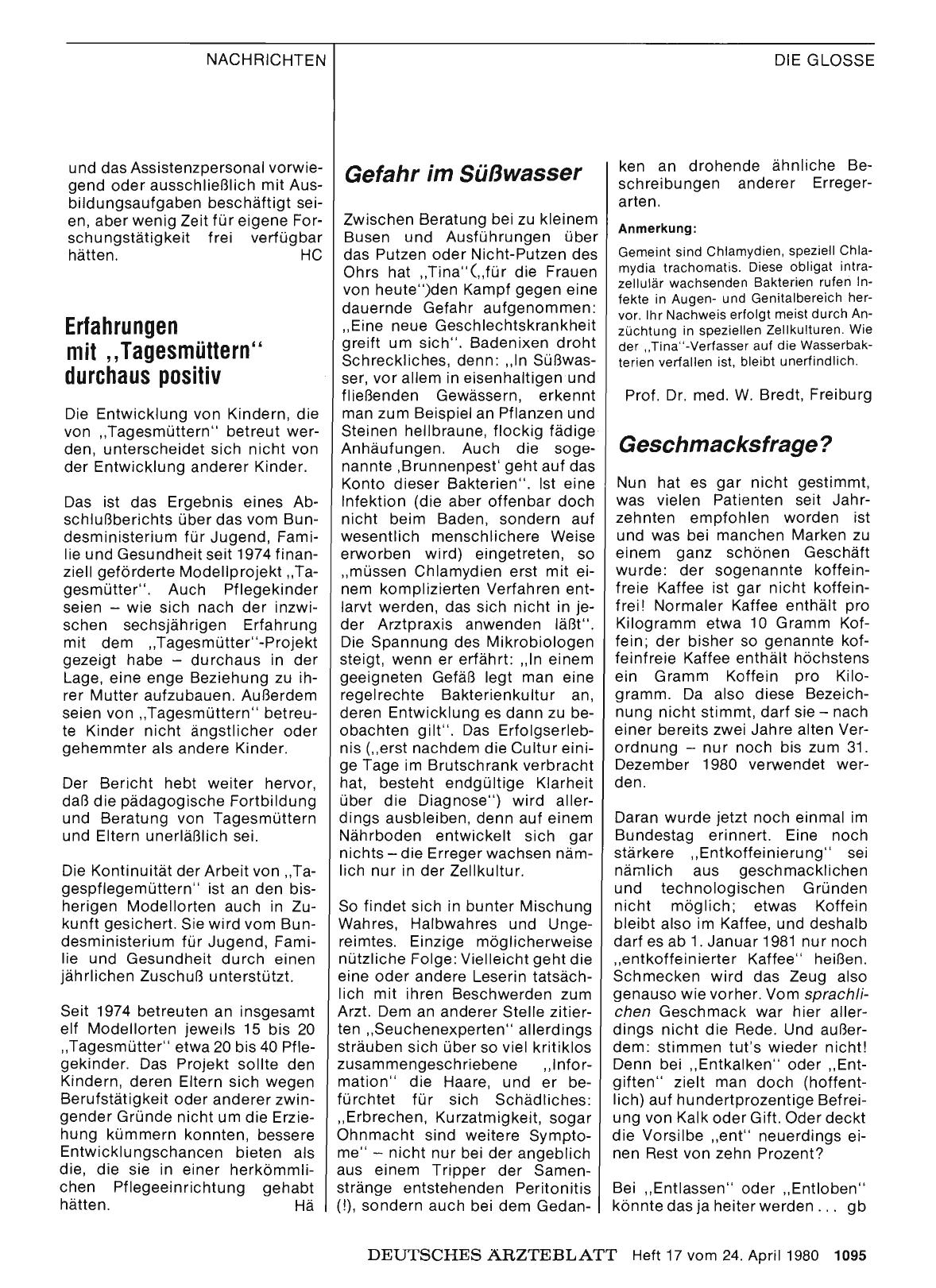Vorschauseite 1: Erfahrungen mit „Tagesmüttern“ durchaus positiv