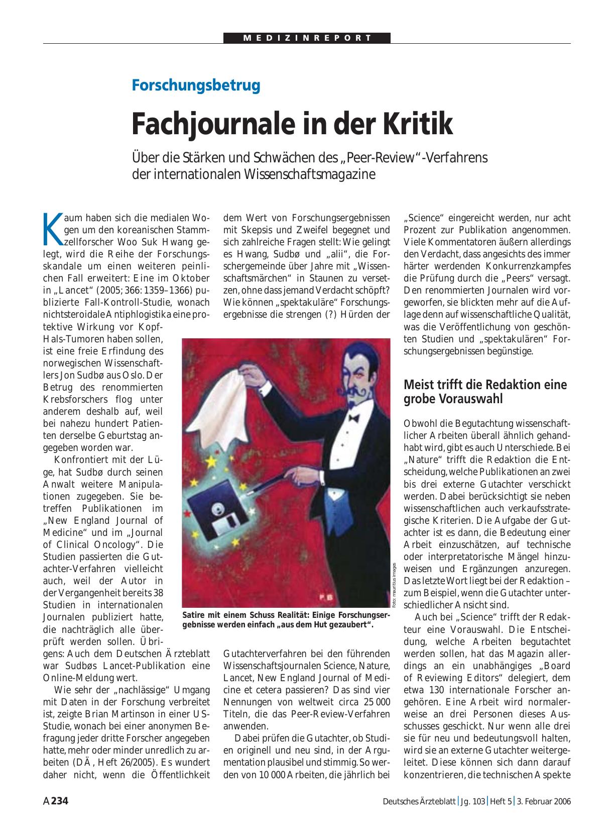 Vorschauseite 1: Forschungsbetrug: Fachjournale in der Kritik