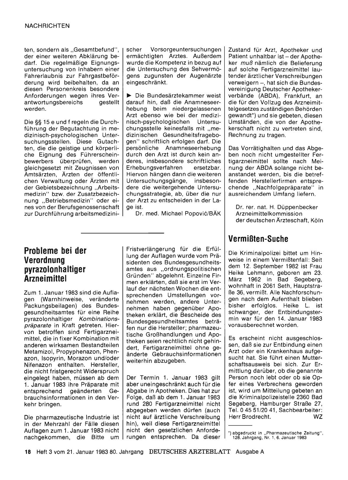 Vorschauseite 1: Probleme bei der Verordnung pyrazolonhaltiger Arzneimittel