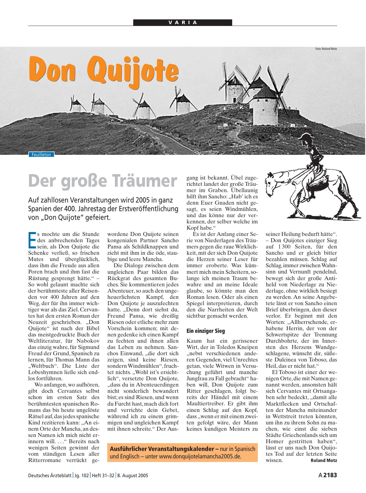 Vorschauseite 1: Don Quijote: Der große Träumer