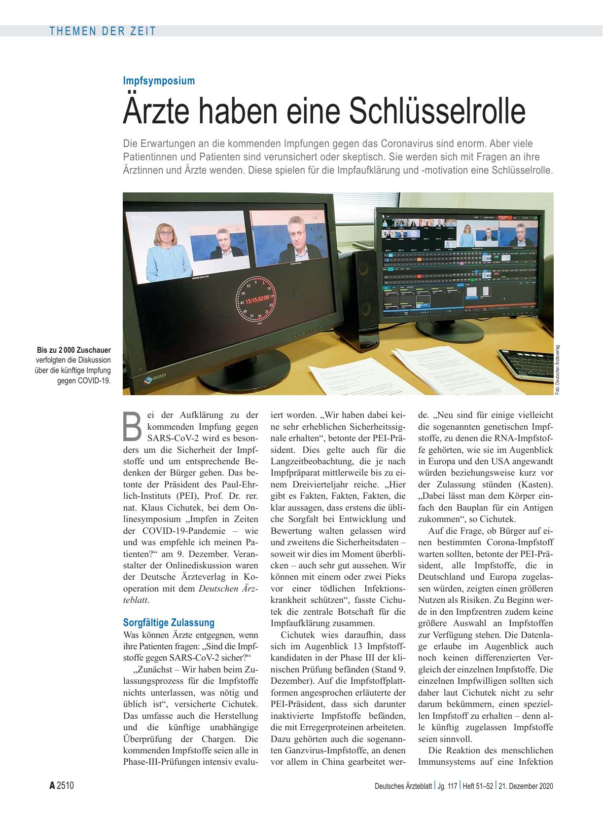 Vorschauseite 1: Impfsymposium: Ärzte haben eine Schlüsselrolle