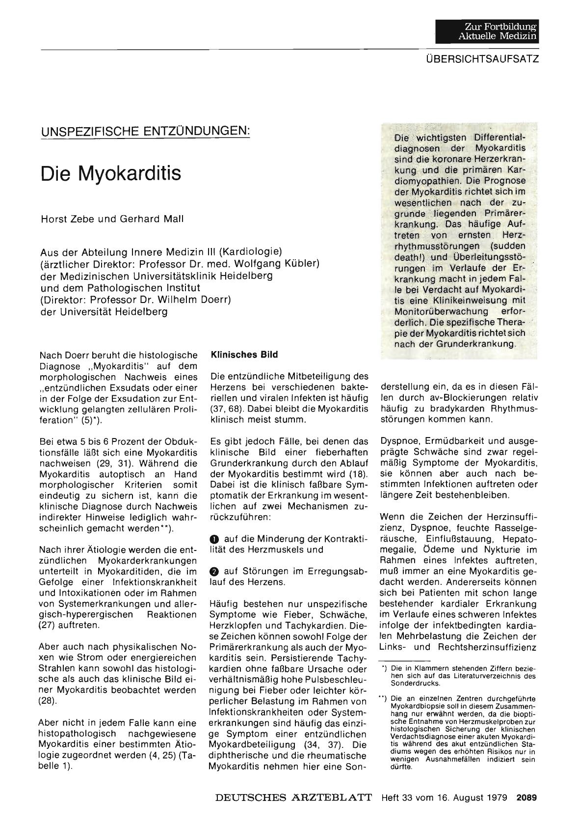 Vorschauseite 1: Unspezifische Entzündungen: Die Myokarditis
