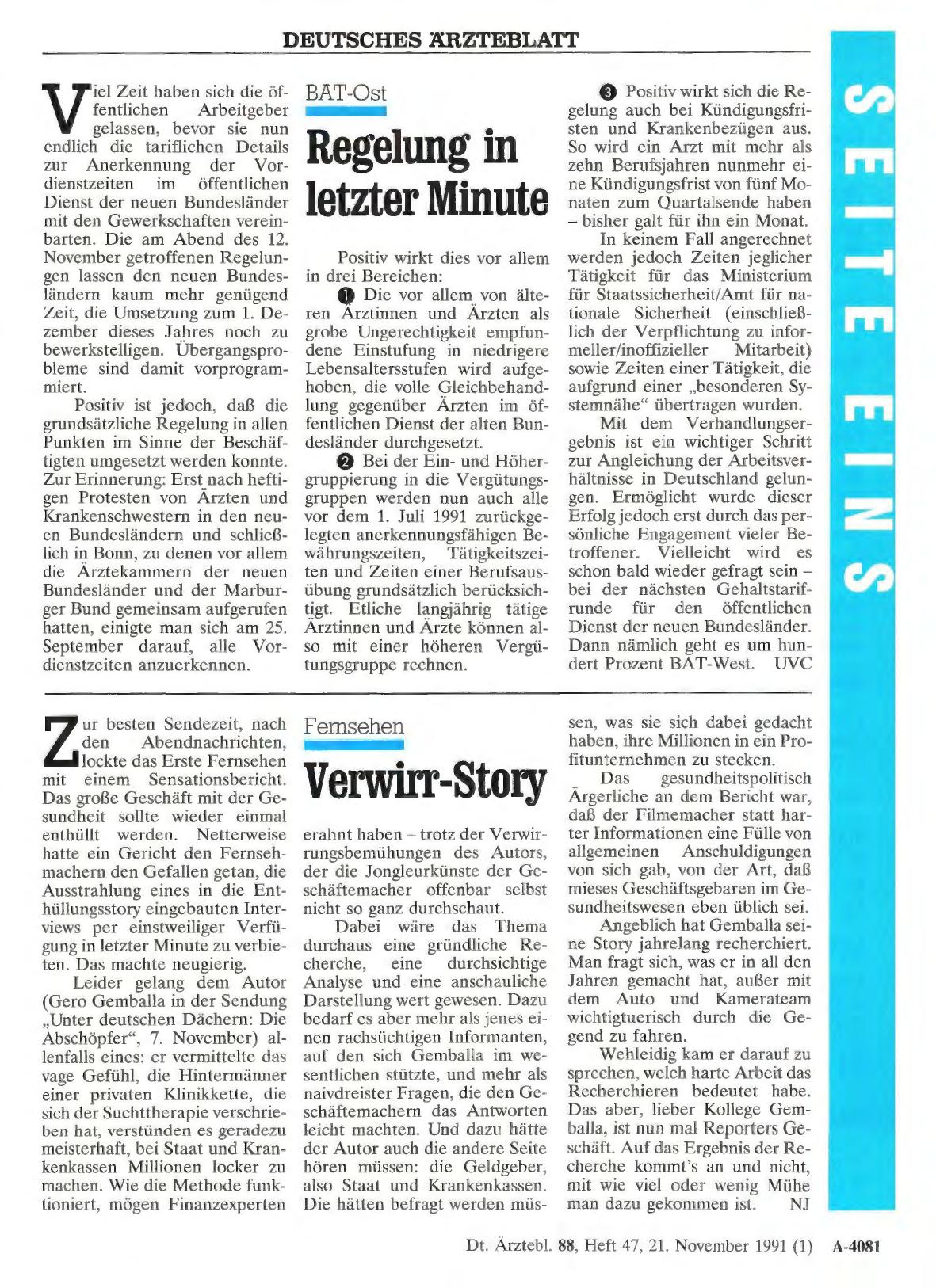 Vorschauseite 1: Fernsehen: Verwirr-Story