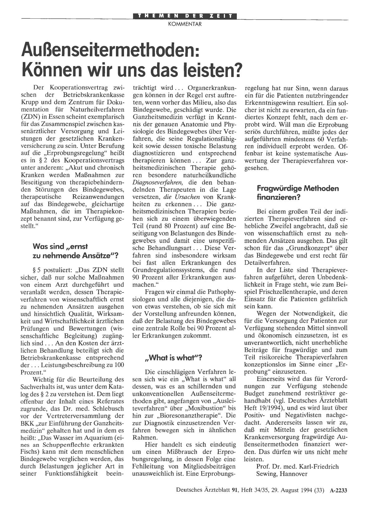 Vorschauseite 1: Außenseitermethoden: Können wir uns das leisten?