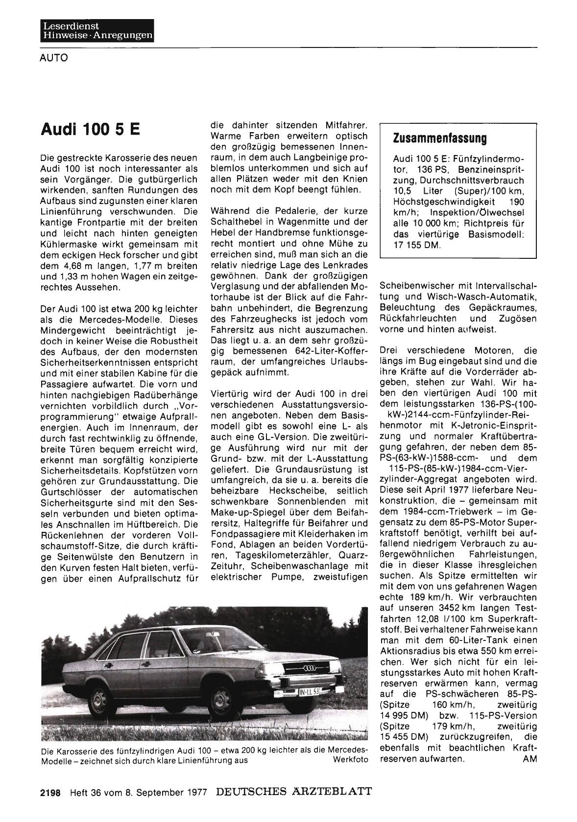Vorschauseite 1: Audi 100 5 E