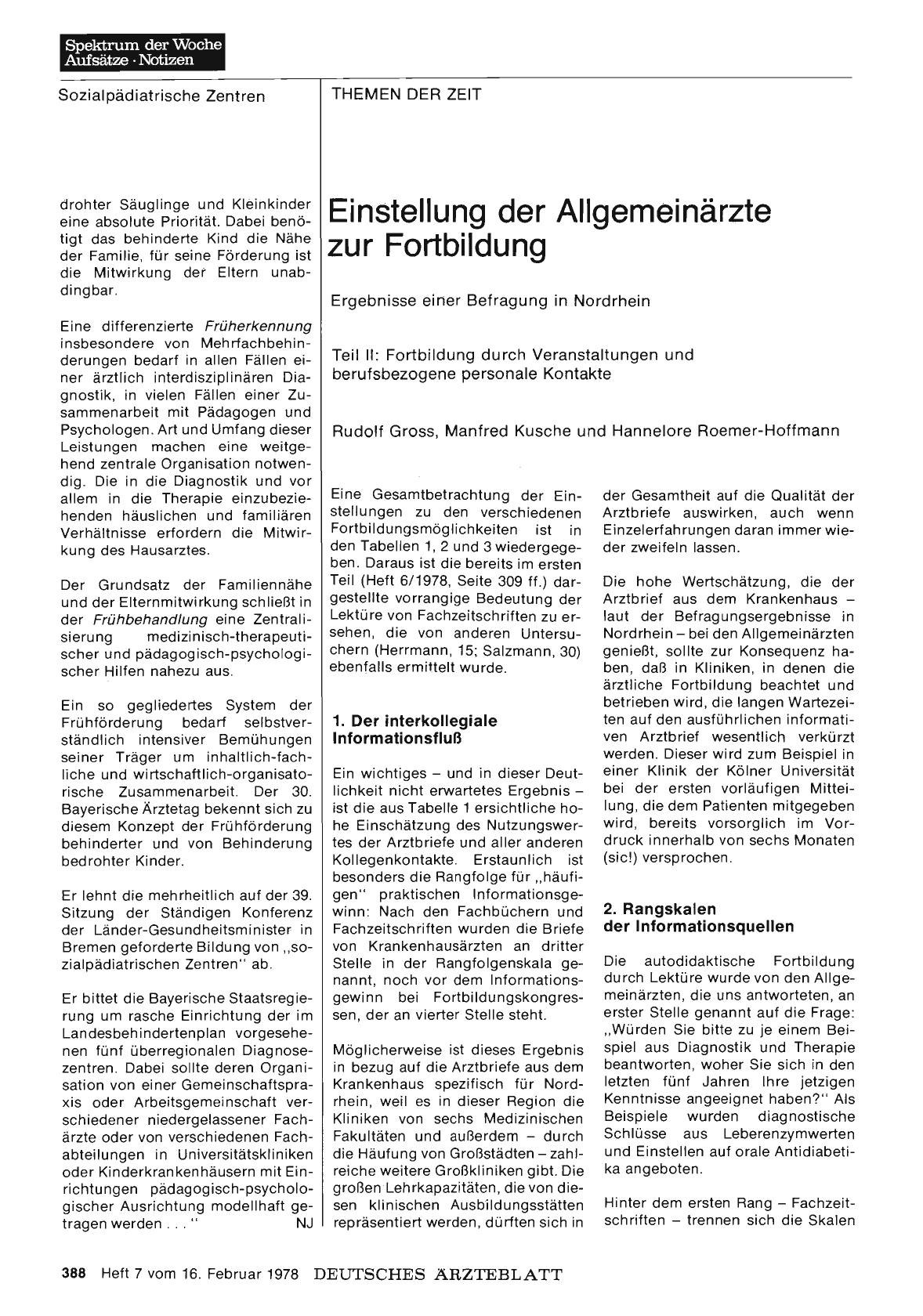 Vorschauseite 1: Einstellung der Allgemeinärzte zur Fortbildung