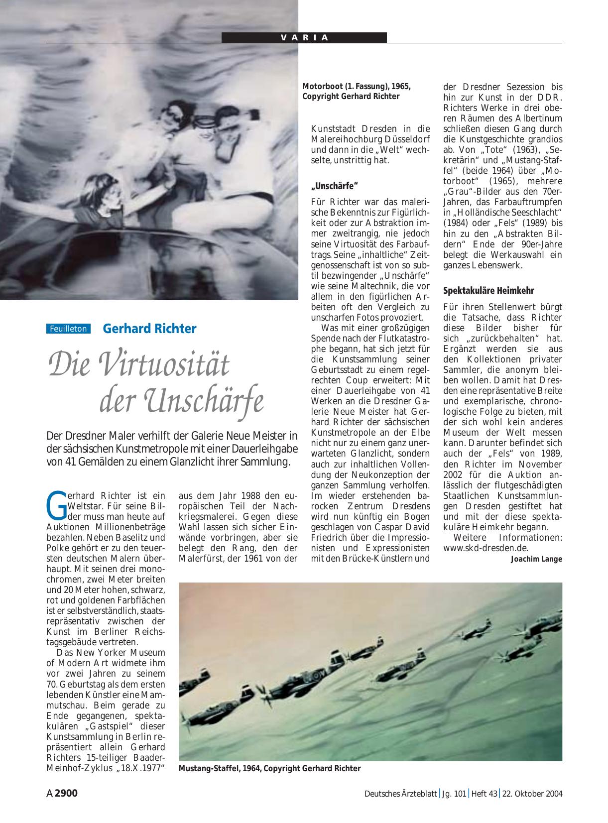 Vorschauseite 1: Gerhard Richter: Die Virtuosität der Unschärfe