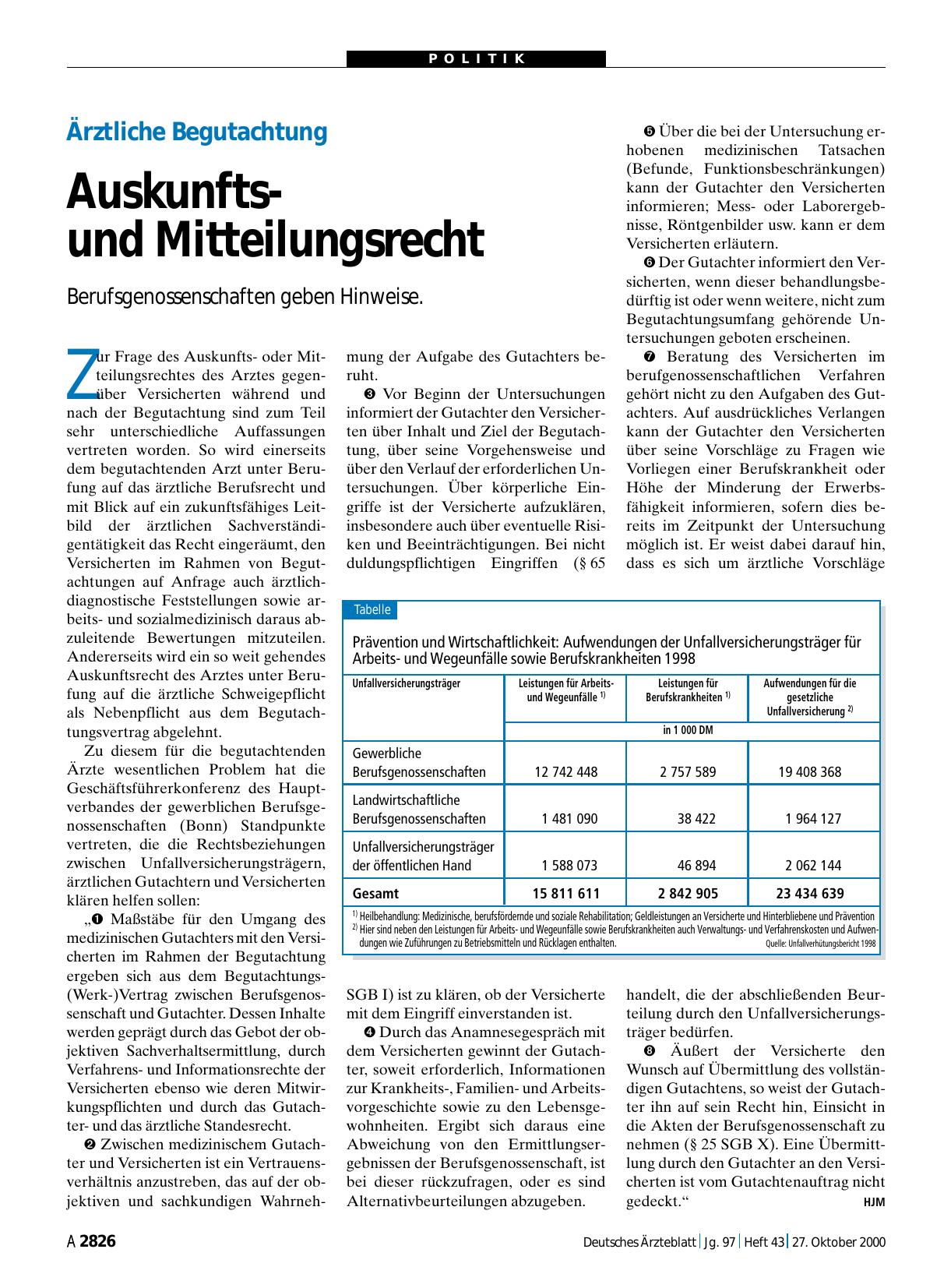 Vorschauseite 1: Ärztliche Begutachtung: Auskunftsund Mitteilungsrecht