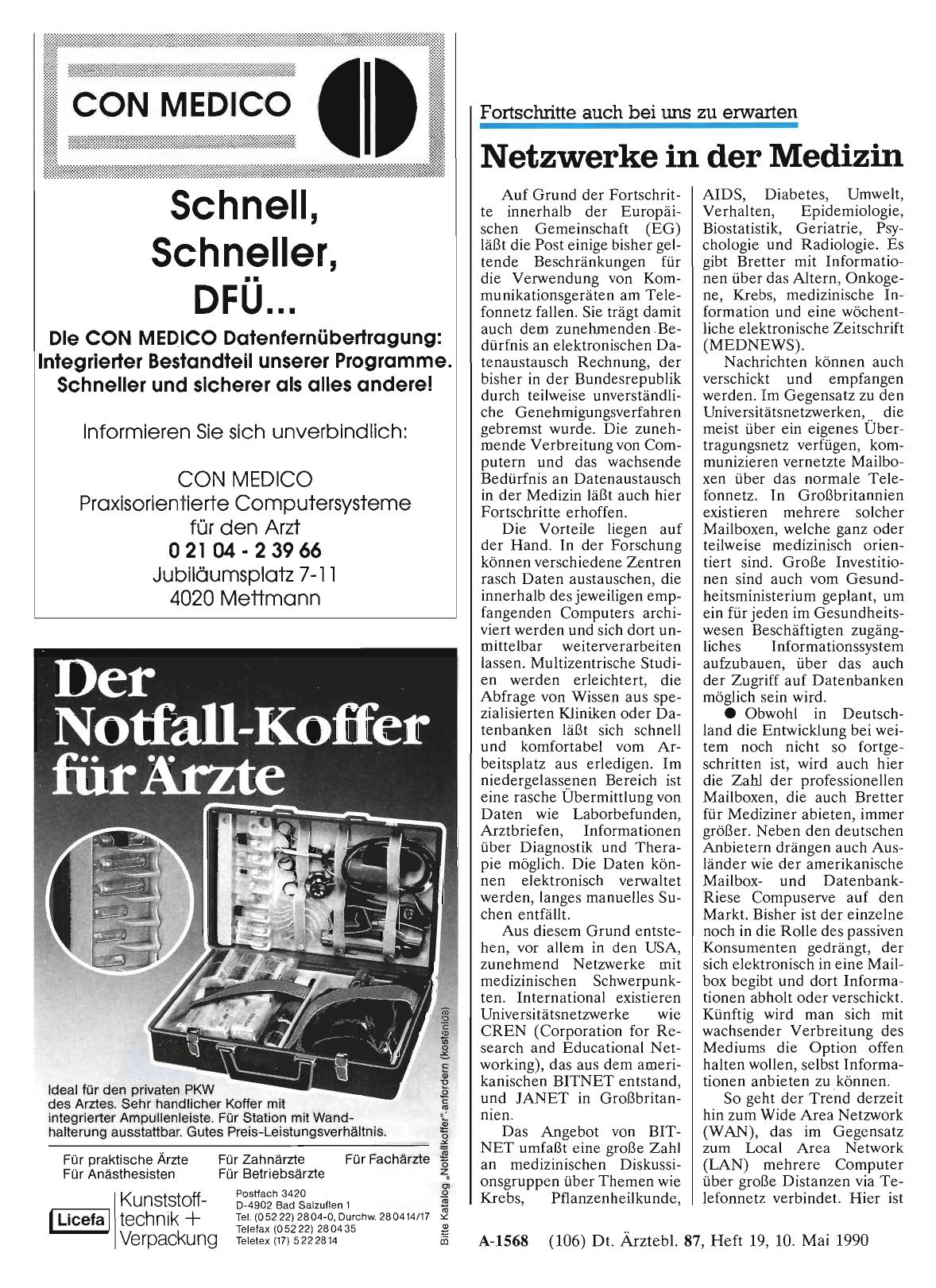 Vorschauseite 1: Fortschritte auch bei uns zu erwarten: Netzwerke in der Medizin