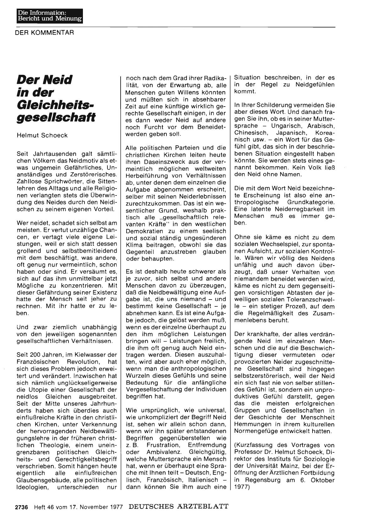 Vorschauseite 1: Der Neid in der Gleichheitsgesellschaft