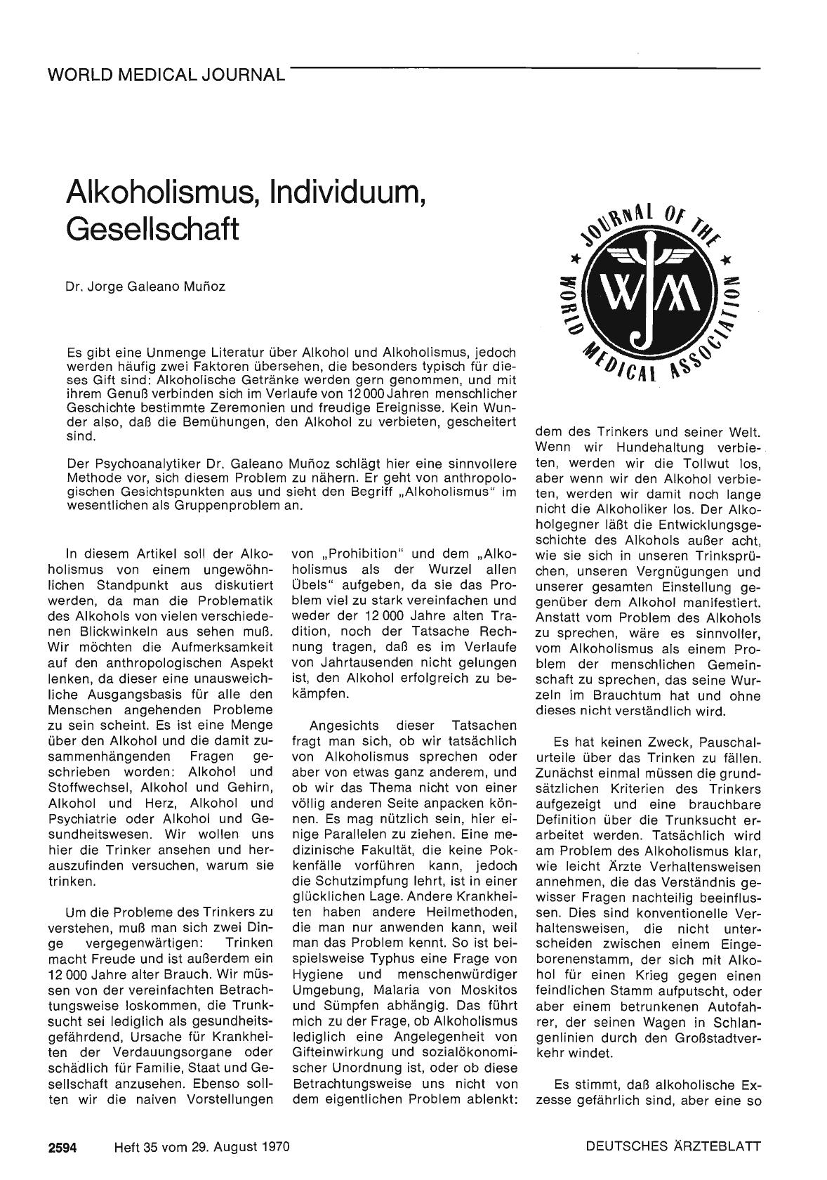 Vorschauseite 1: Alkoholismus, Individuum, Gesellschaft