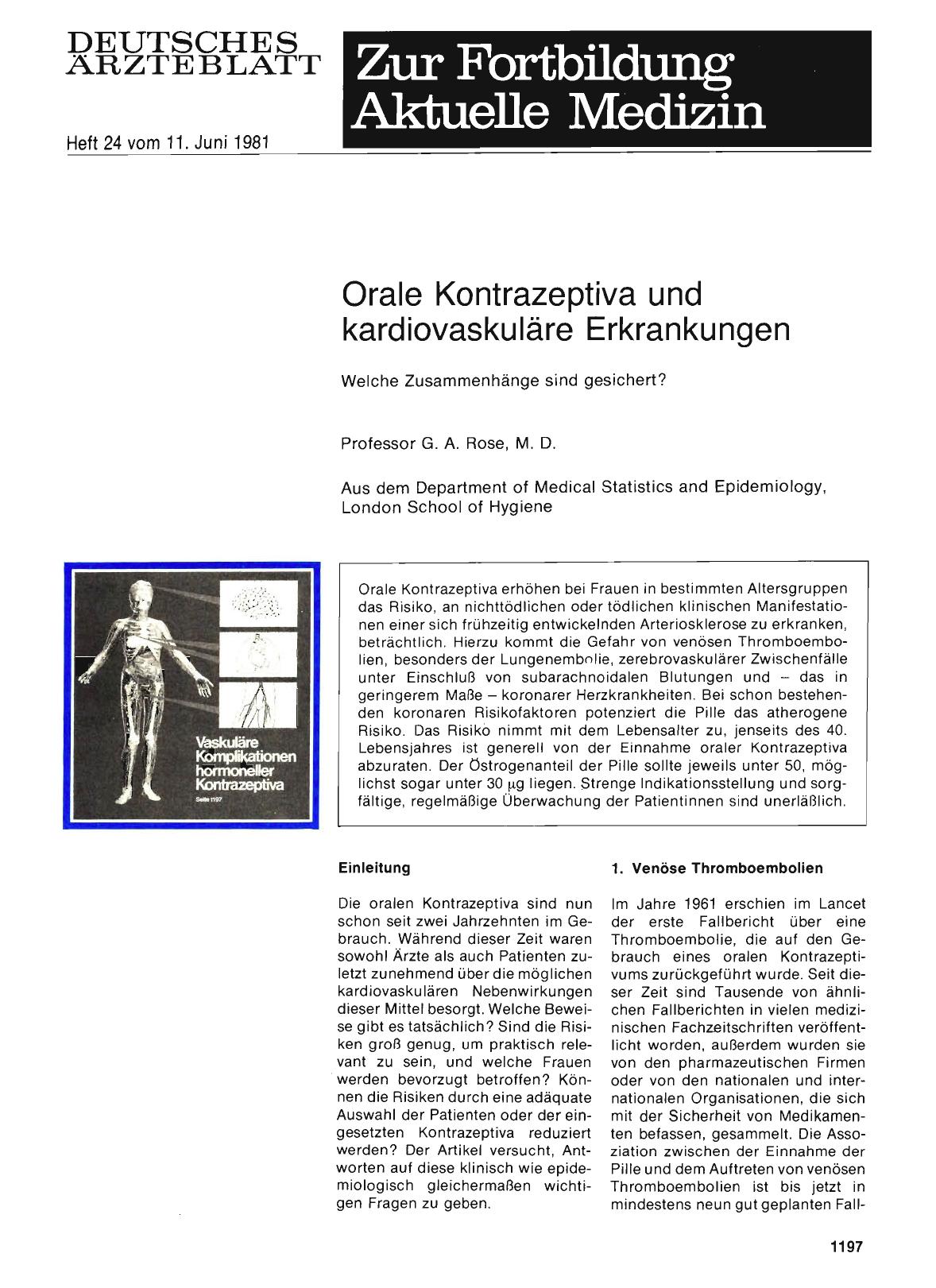 Vorschauseite 1: Orale Kontrazeptiva und kardiovaskuläre Erkrankungen