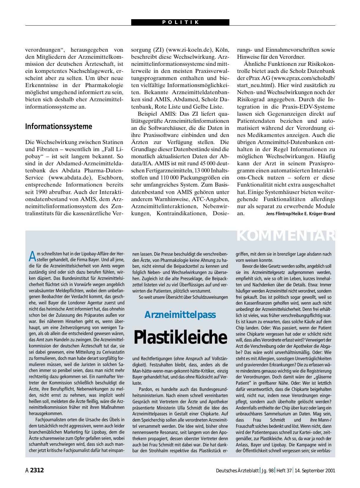 Vorschauseite 1: Arzneimittelpass: Plastikleiche