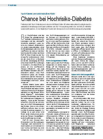 Vorschauseite 1: Typ-2-Diabetes und kardiovaskuläres Risiko: Chance bei Hochrisiko-Diabetes