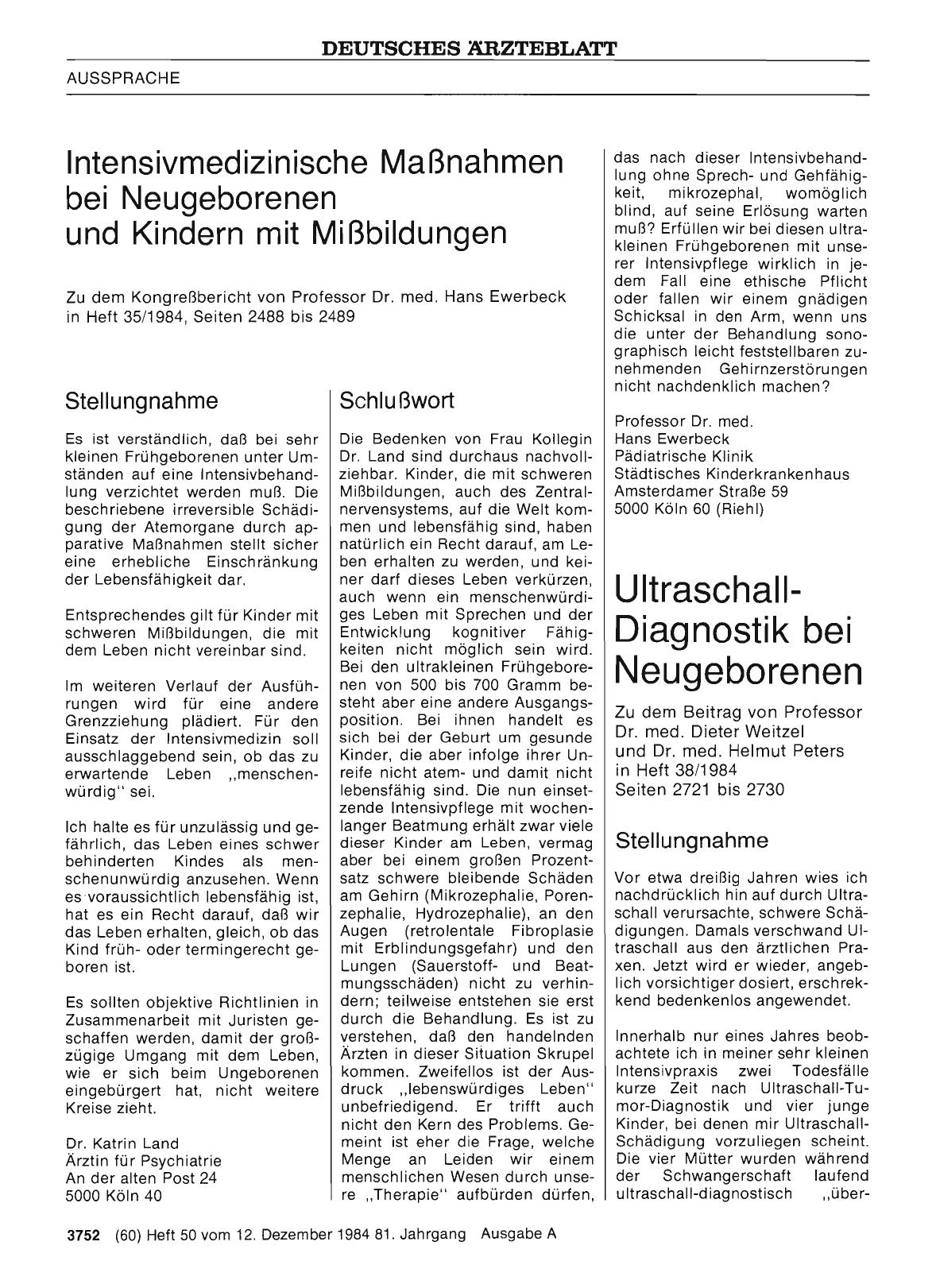 Vorschauseite 1: Ultraschall-Diagnostik bei Neugeborenen: Stellungnahme