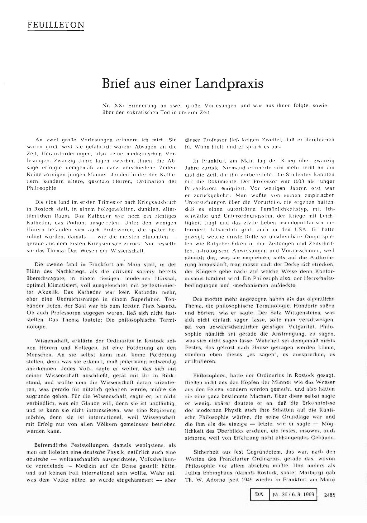 Vorschauseite 1: Brief aus einer Landpraxis