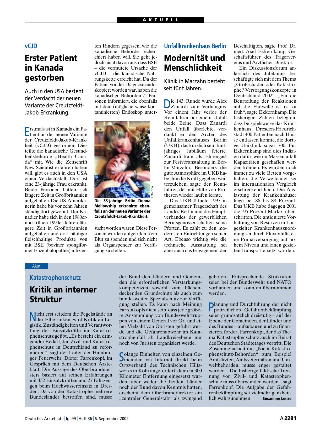 Vorschauseite 1: Unfallkrankenhaus Berlin: Modernität und Menschlichkeit