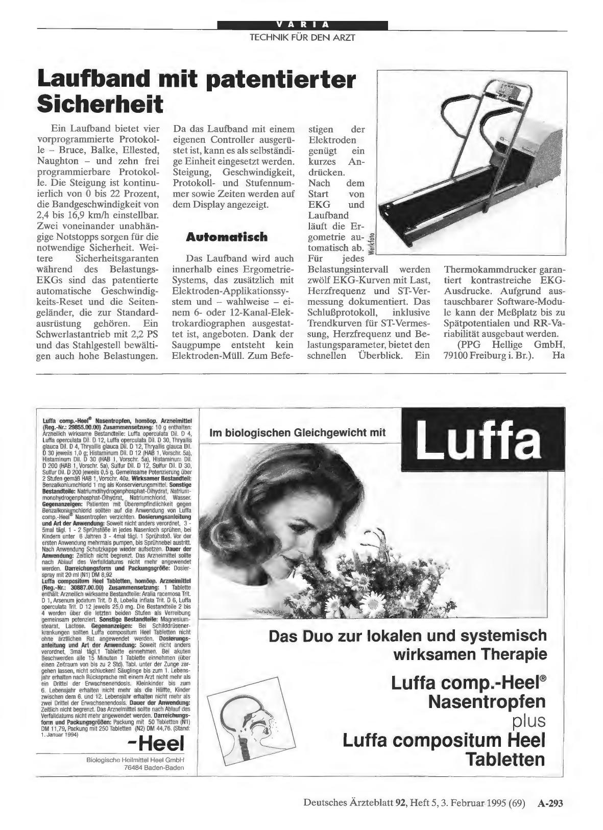 Vorschauseite 1: Laufband mit patentierter Sicherheit