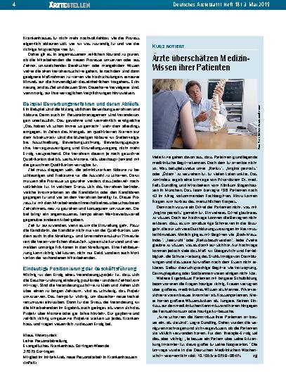 Vorschauseite 1: Ärzte überschätzen Medizin-Wissen ihrer Patienten