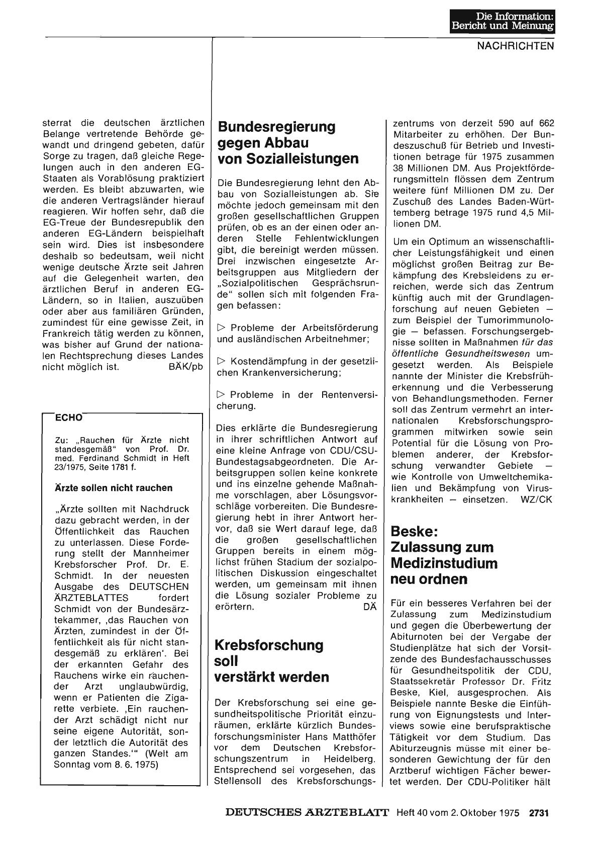 Vorschauseite 1: Ärzte sollen nicht rauchen