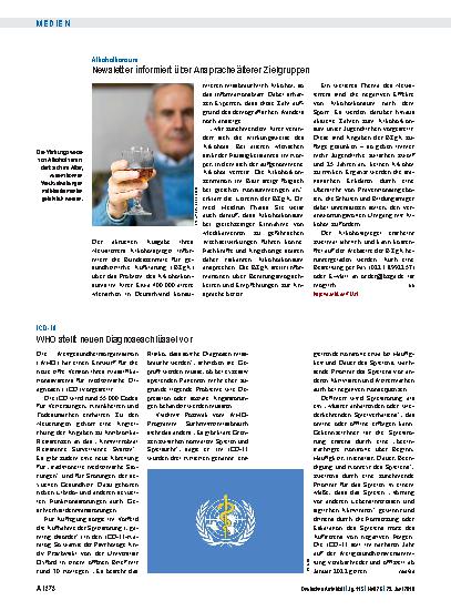Vorschauseite 1: ICD-10: WHO stellt neuen Diagnoseschlüssel vor