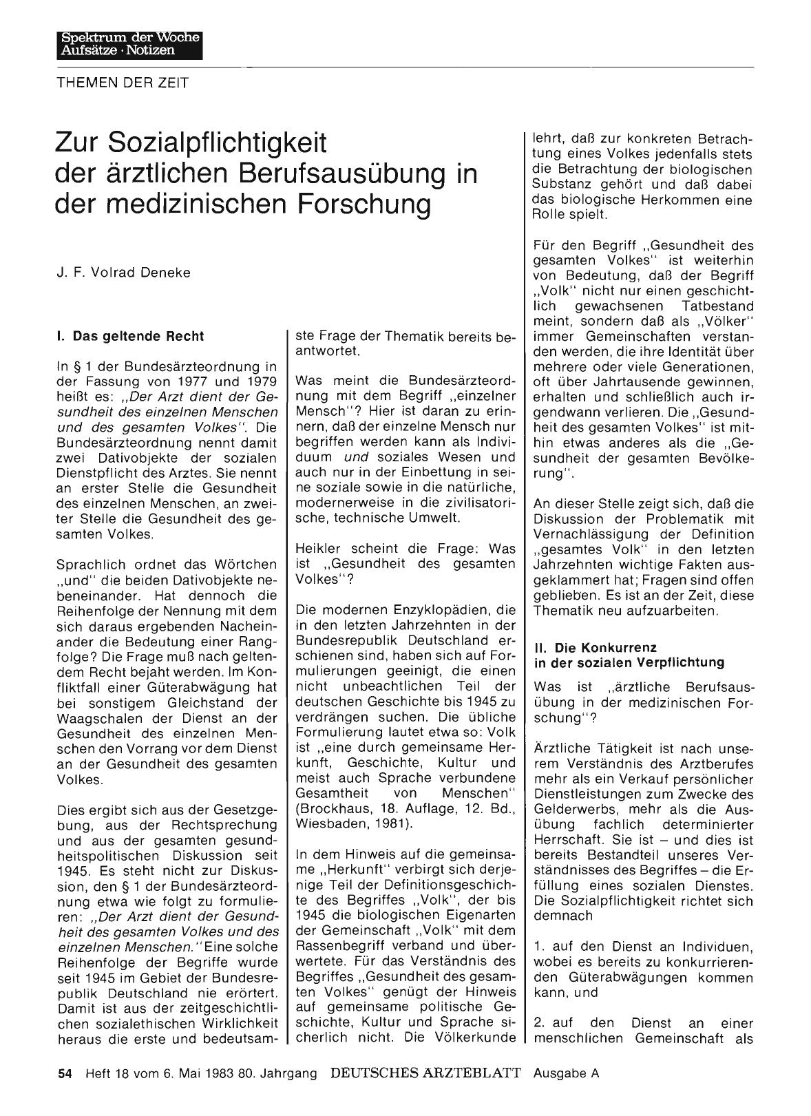 Vorschauseite 1: Zur Sozialpflichtigkeit der ärztlichen Berufsausübung in der medizinischen Forschung