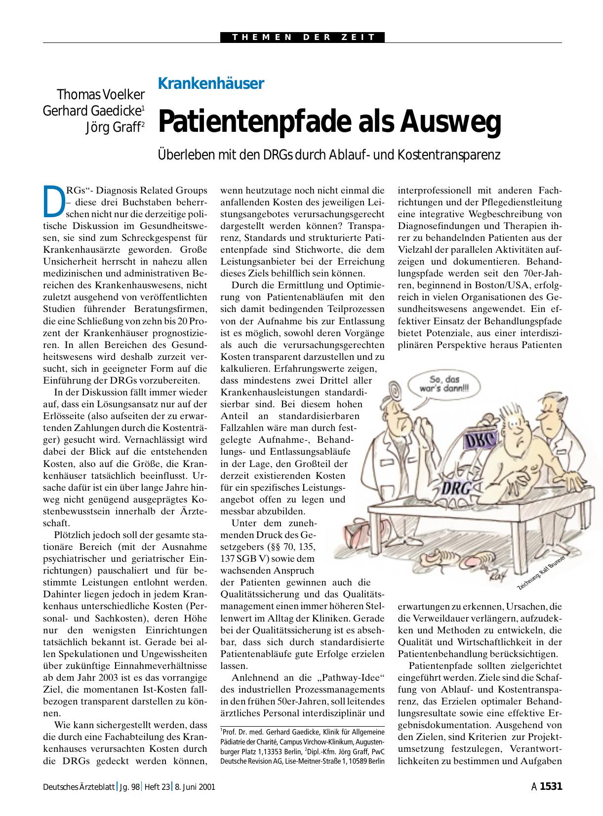 Vorschauseite 1: Krankenhäuser: Patientenpfade als Ausweg