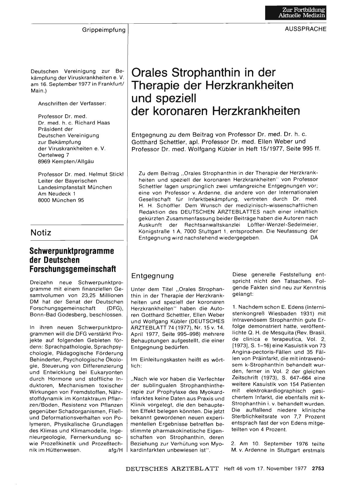 Vorschauseite 1: Schwerpunktprogramme der Deutschen Forschungsgemeinschaft