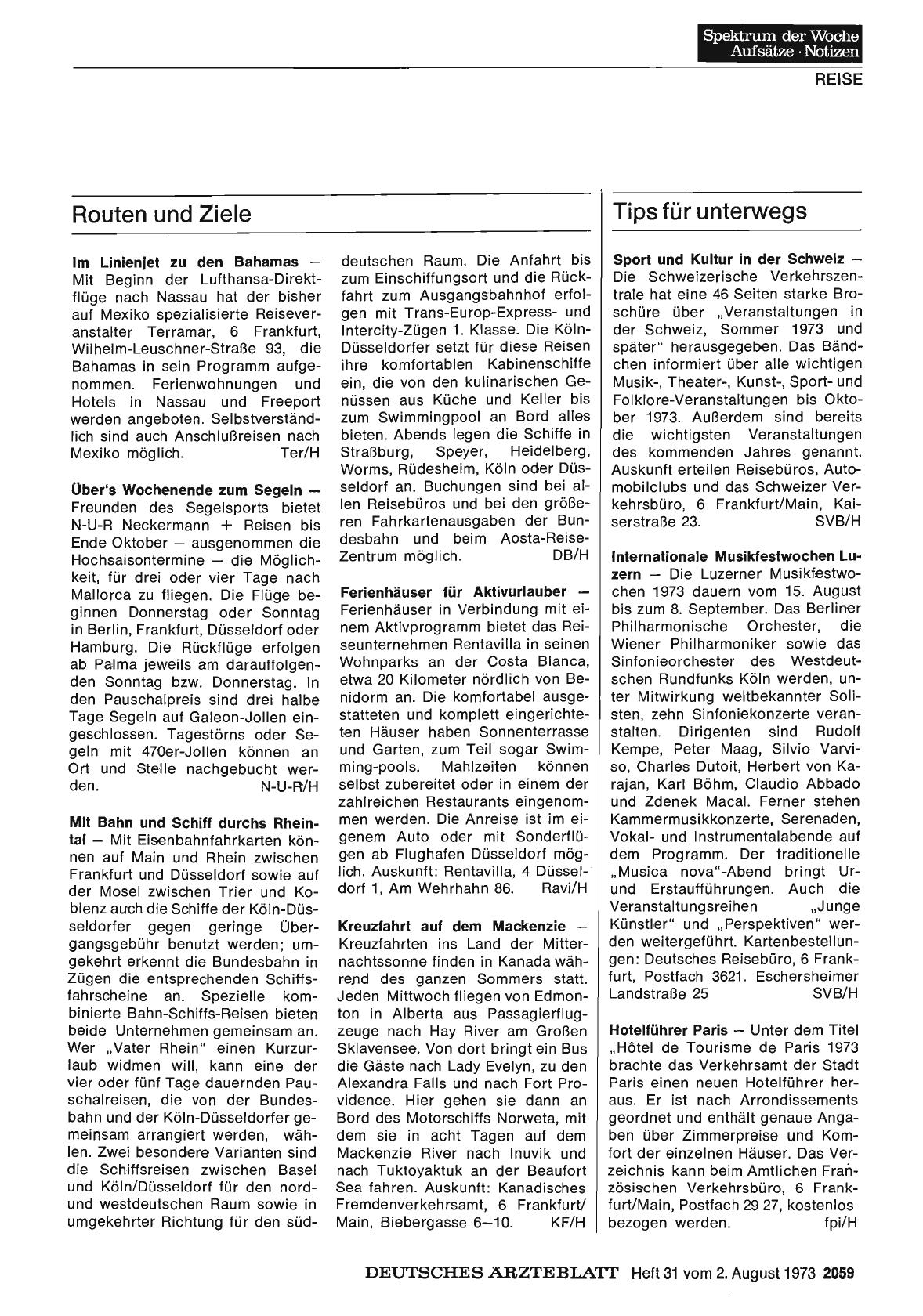 Vorschauseite 1: Routen und Ziele