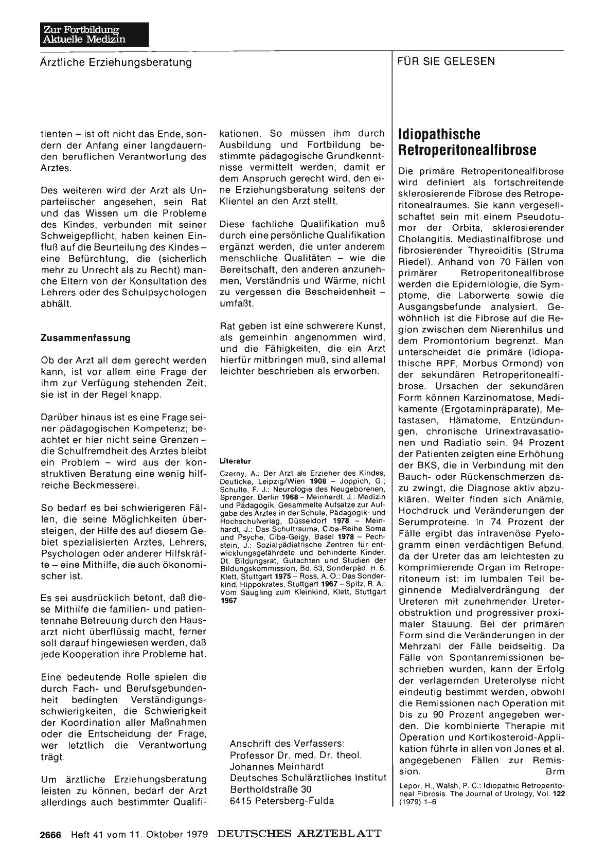 Vorschauseite 1: ldiopathische Retroperitonealfibrose