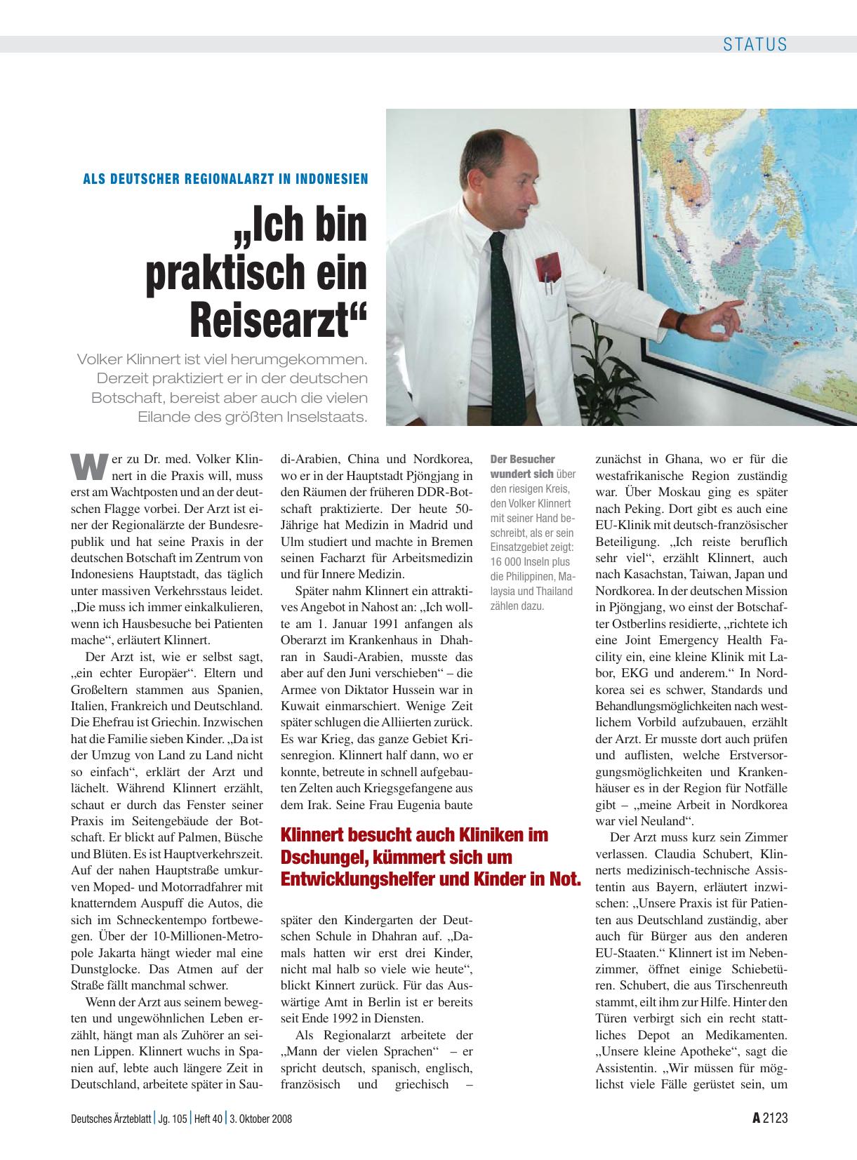 Vorschauseite 1: Als deutscher Regionalarzt in Indonesien: „Ich bin praktisch ein Reisearzt“
