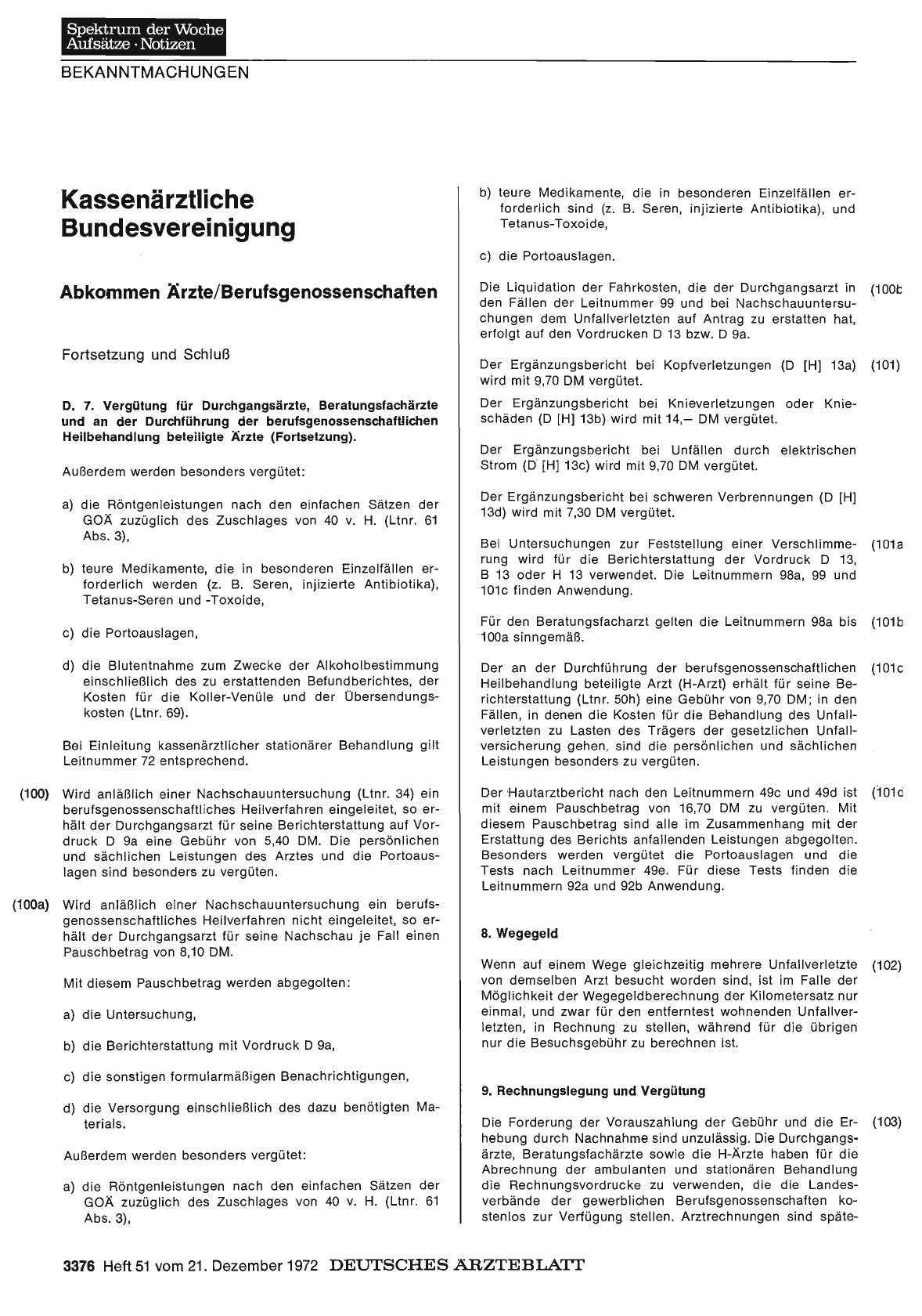 Vorschauseite 1: Kassenärztliche Bundesvereinigung: Abkommen Ärzte/Berufsgenossenschaften