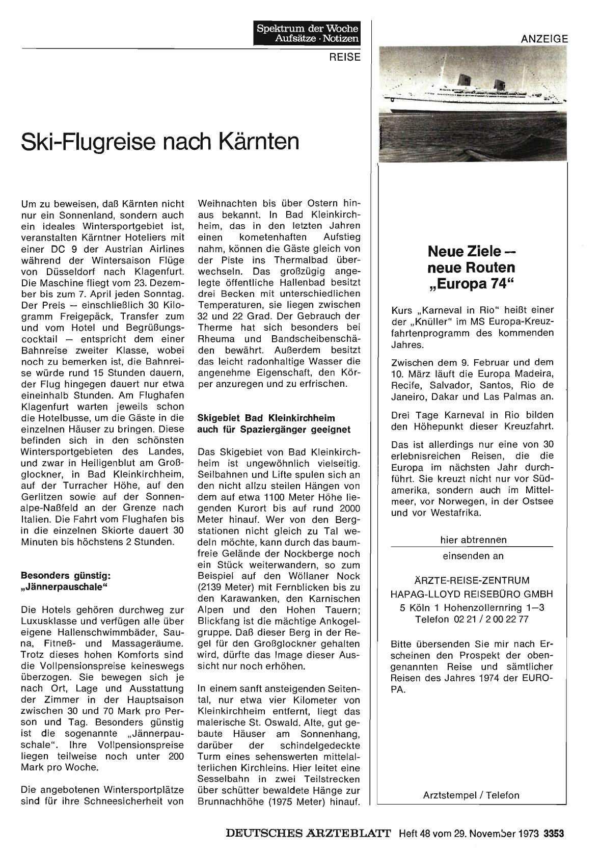 Vorschauseite 1: Ski-Flugreise nach Kärnten