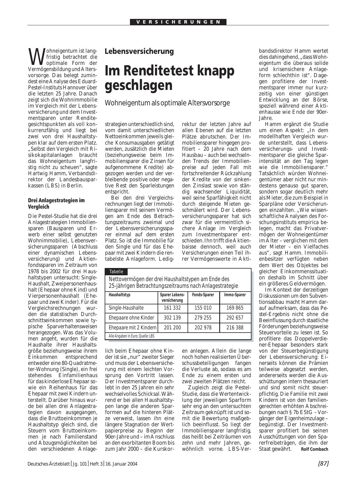 Vorschauseite 1: Lebensversicherung: Im Renditetest knapp geschlagen