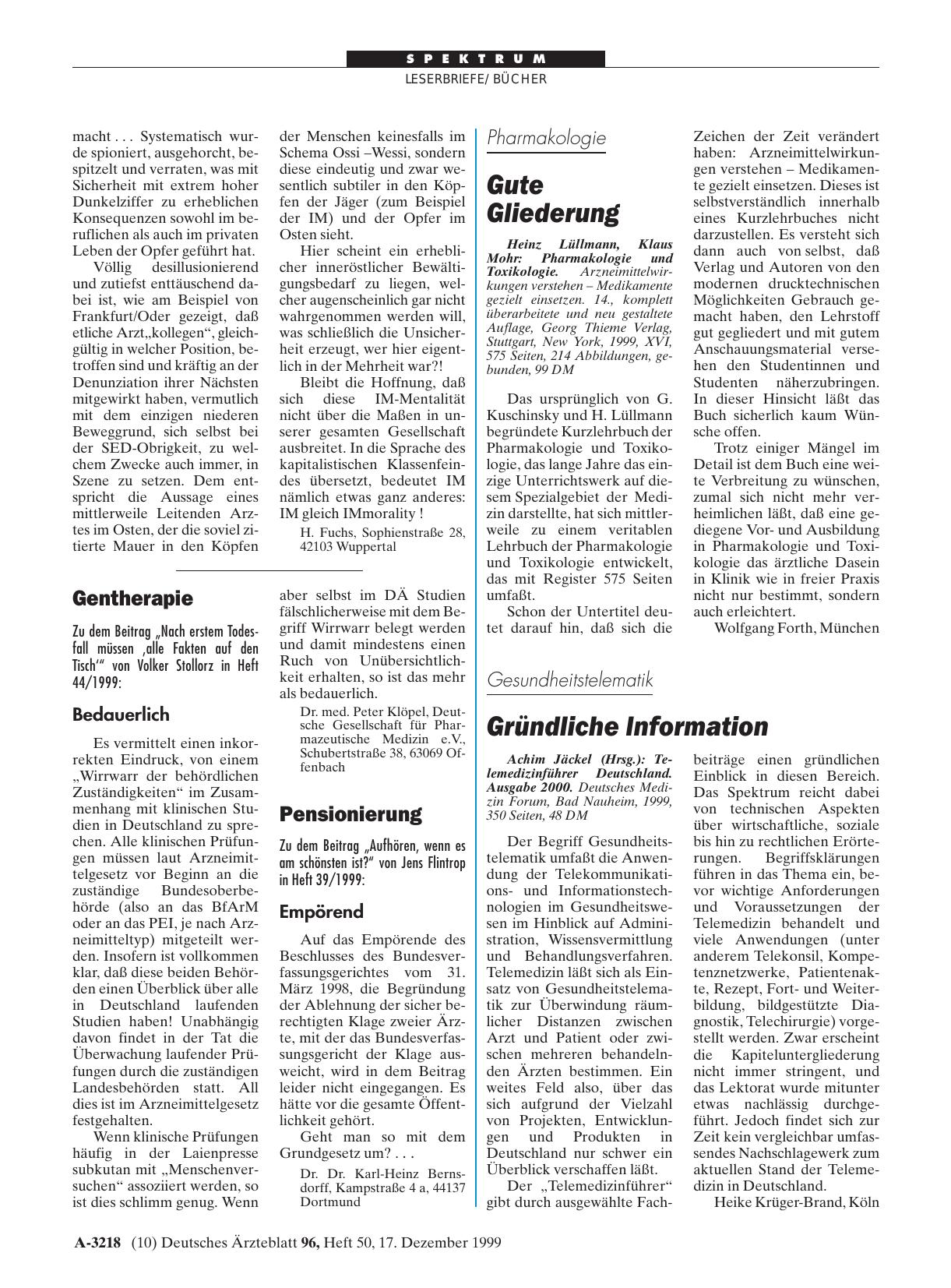 Vorschauseite 1: Pharmakologie und Toxikologie