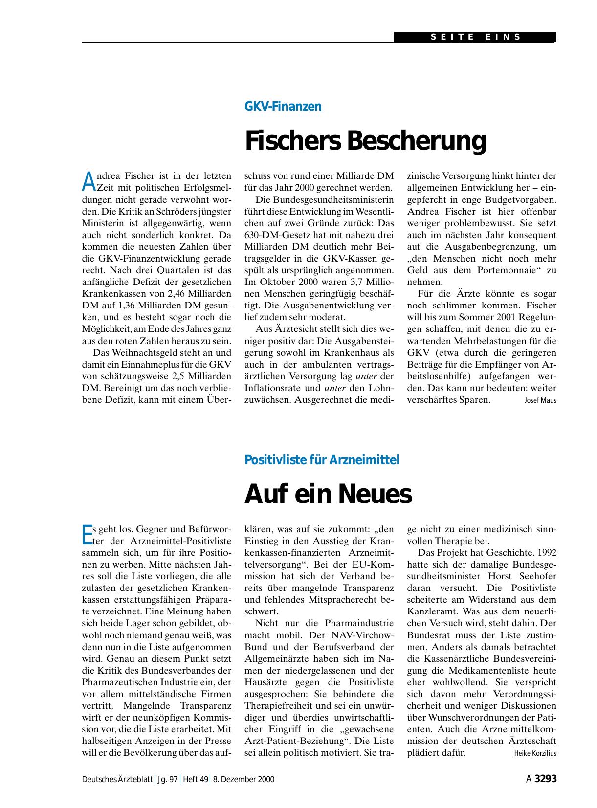 Vorschauseite 1: Positivliste für Arzneimittel: Auf ein Neues