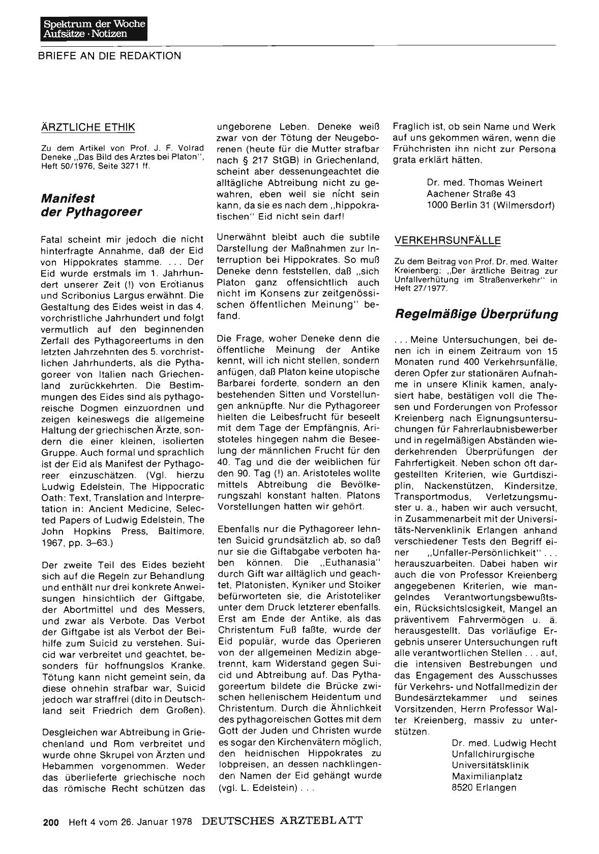 Vorschauseite 1: ÄRZTLICHE ETHIK: Manifest der Pythagoreer