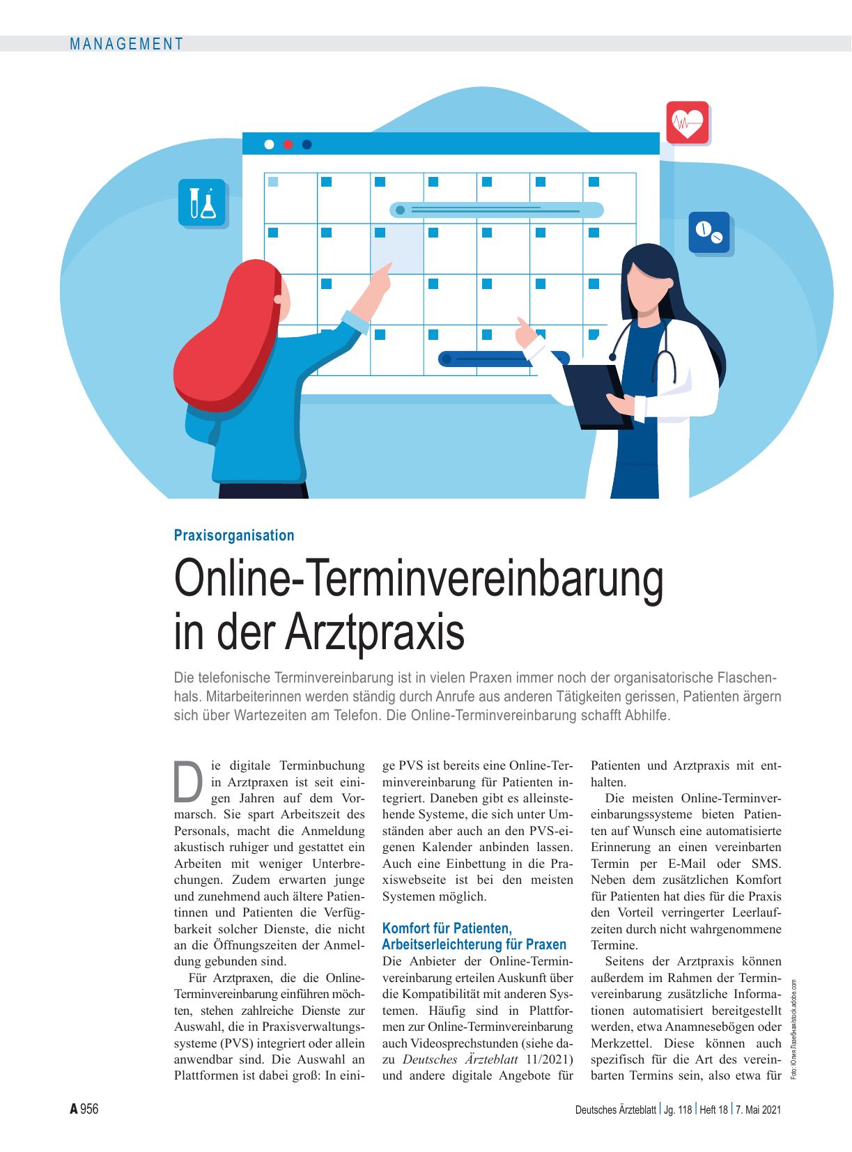 Vorschauseite 1: Praxisorganisation: Online-Terminvereinbarung in der Arztpraxis