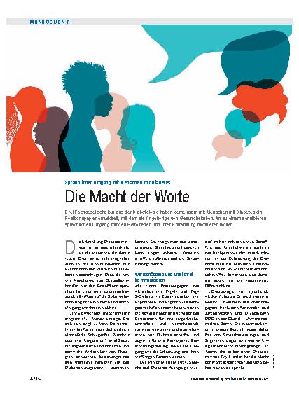 Vorschauseite 1: Sprachlicher Umgang mit Menschen mit Diabetes: Die Macht der Worte