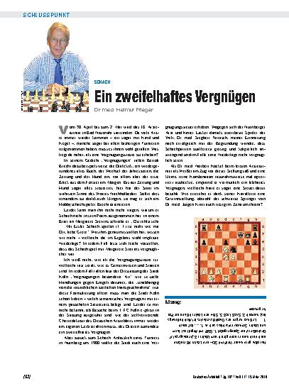 Vorschauseite 1: Schach: Ein zweifelhaftes Vergnügen