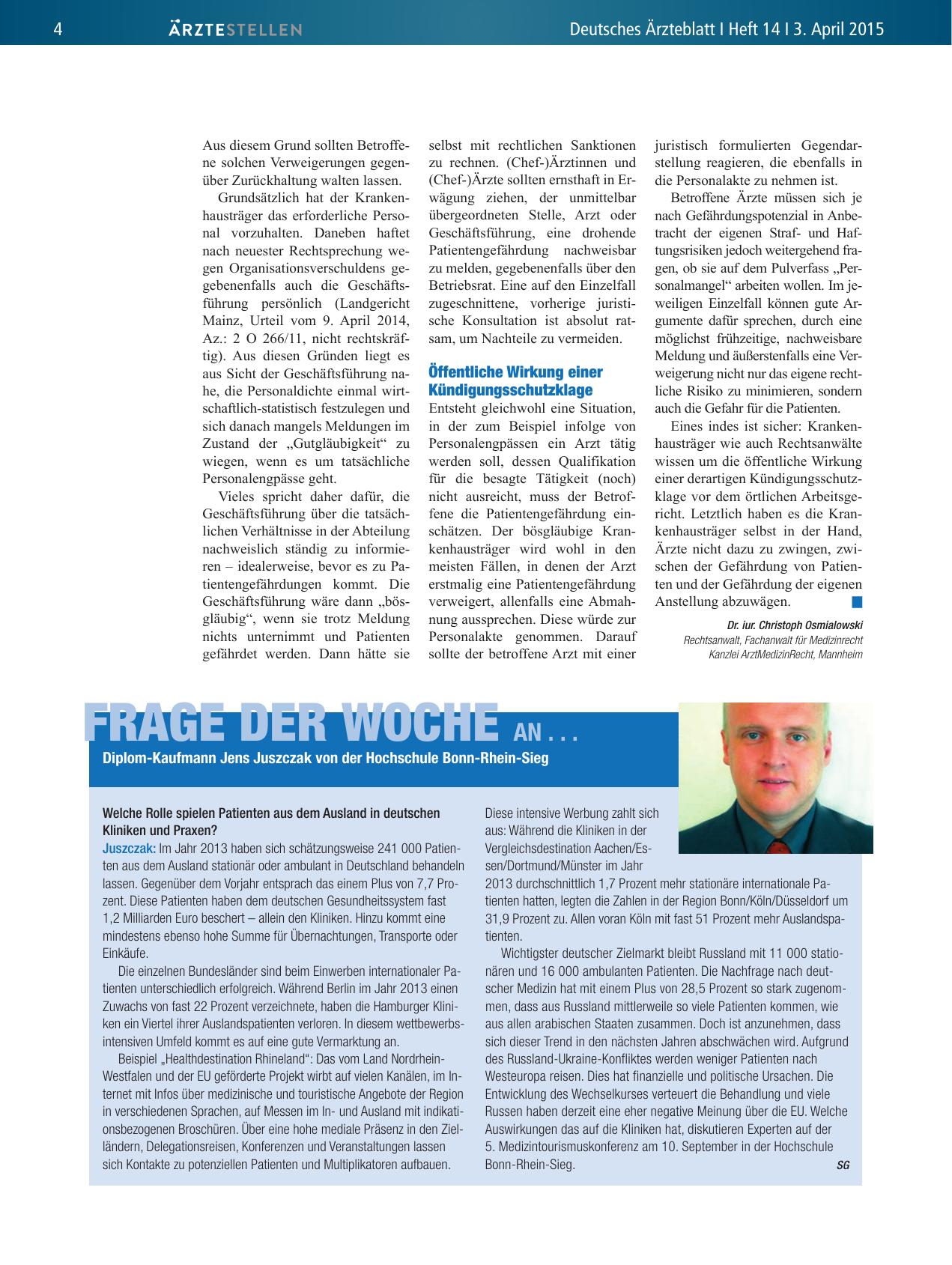 Vorschauseite 1: Frage der Woche an. .. Diplom-Kaufmann Jens Juszczak von der Hochschule Bonn-Rhein-Sieg