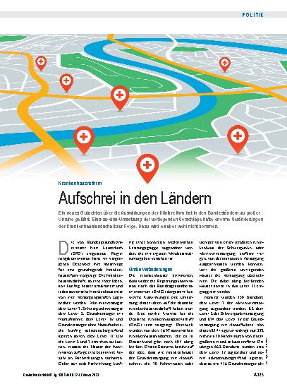 Vorschauseite 1: Krankenhausreform: Aufschrei in den Ländern