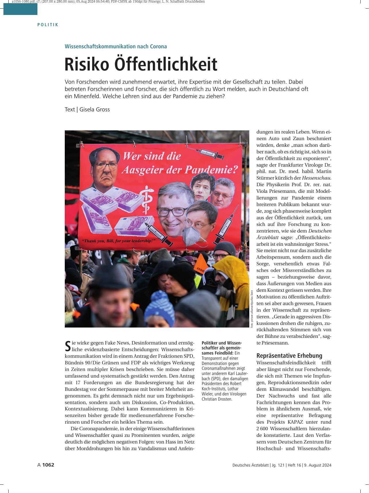 Vorschauseite 1: Wissenschaftskommunikation nach Corona: Risiko Öffentlichkeit
