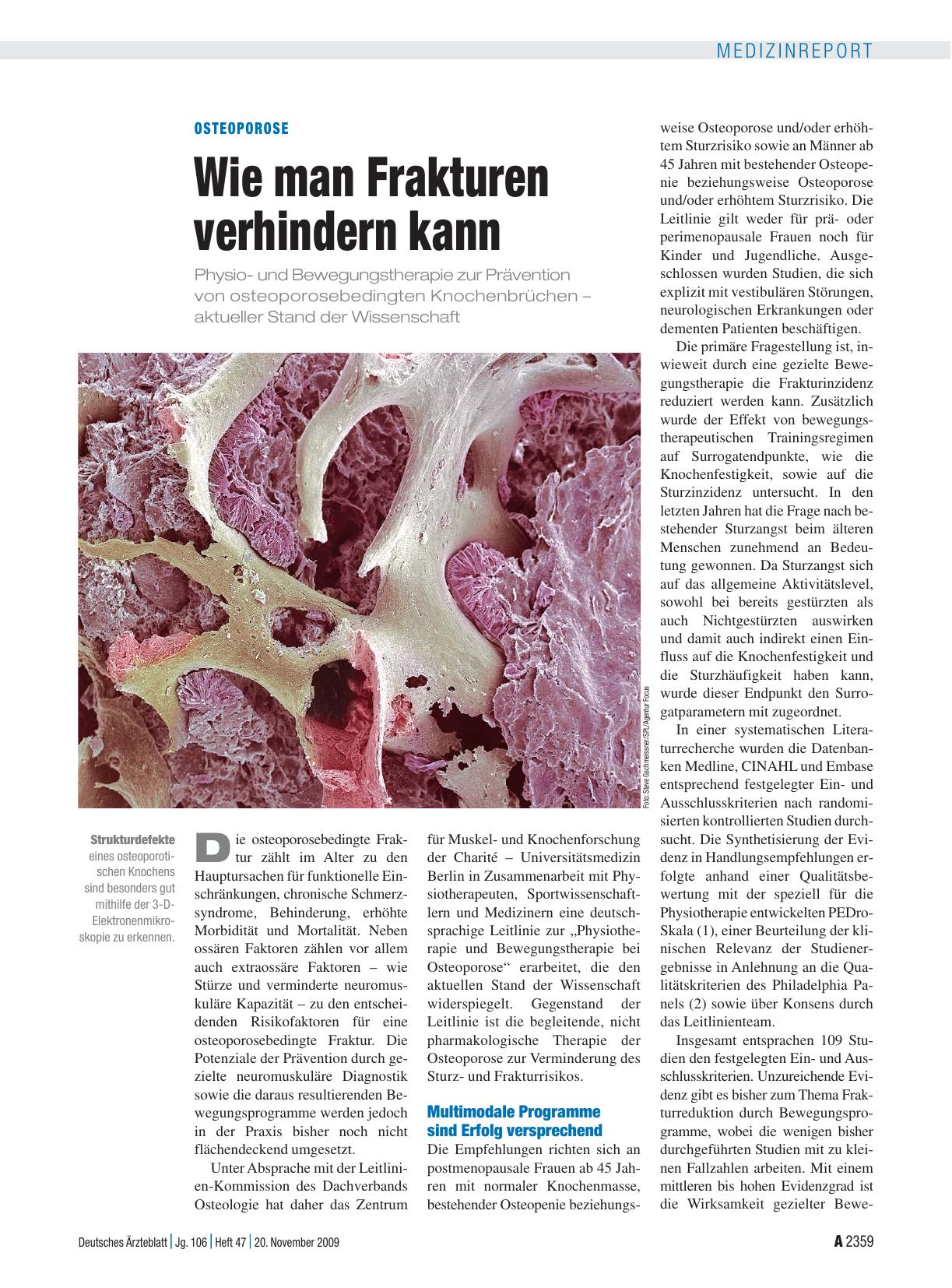Vorschauseite 1: Osteoporose: Wie man Frakturen verhindern kann